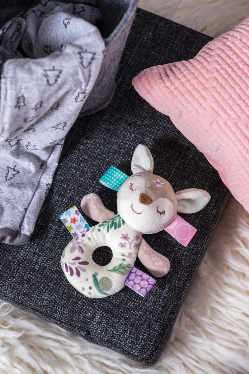 Taggies Embroidered Soft Ring Rattle  Flora Fawn - Image 4